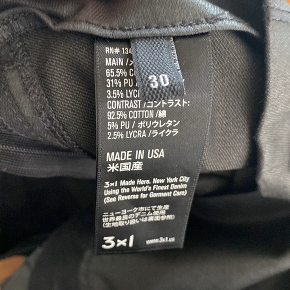 3X1 pants black coated wax skinny women’s 30 stretchy EUC Revolve - Picture 6 of 9